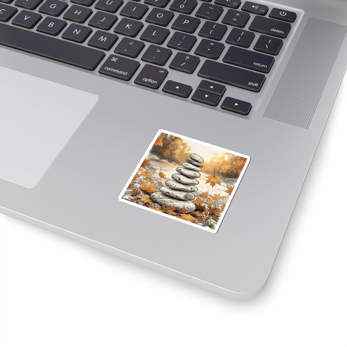 Autumn River Stones Minimal Line Sticker | Elegant Decor