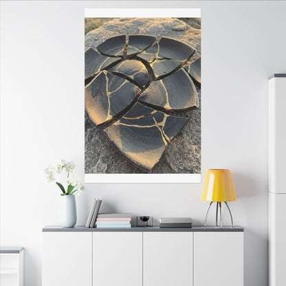 Broken Pottery Winter Canvas Art | Kintsugi Resilient Design