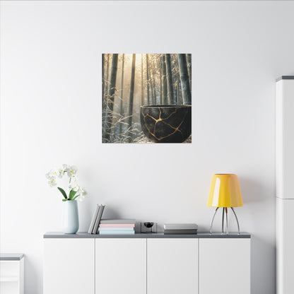 Fukinsei Bamboo Grove Canvas Art - Kintsugi Gold Repair