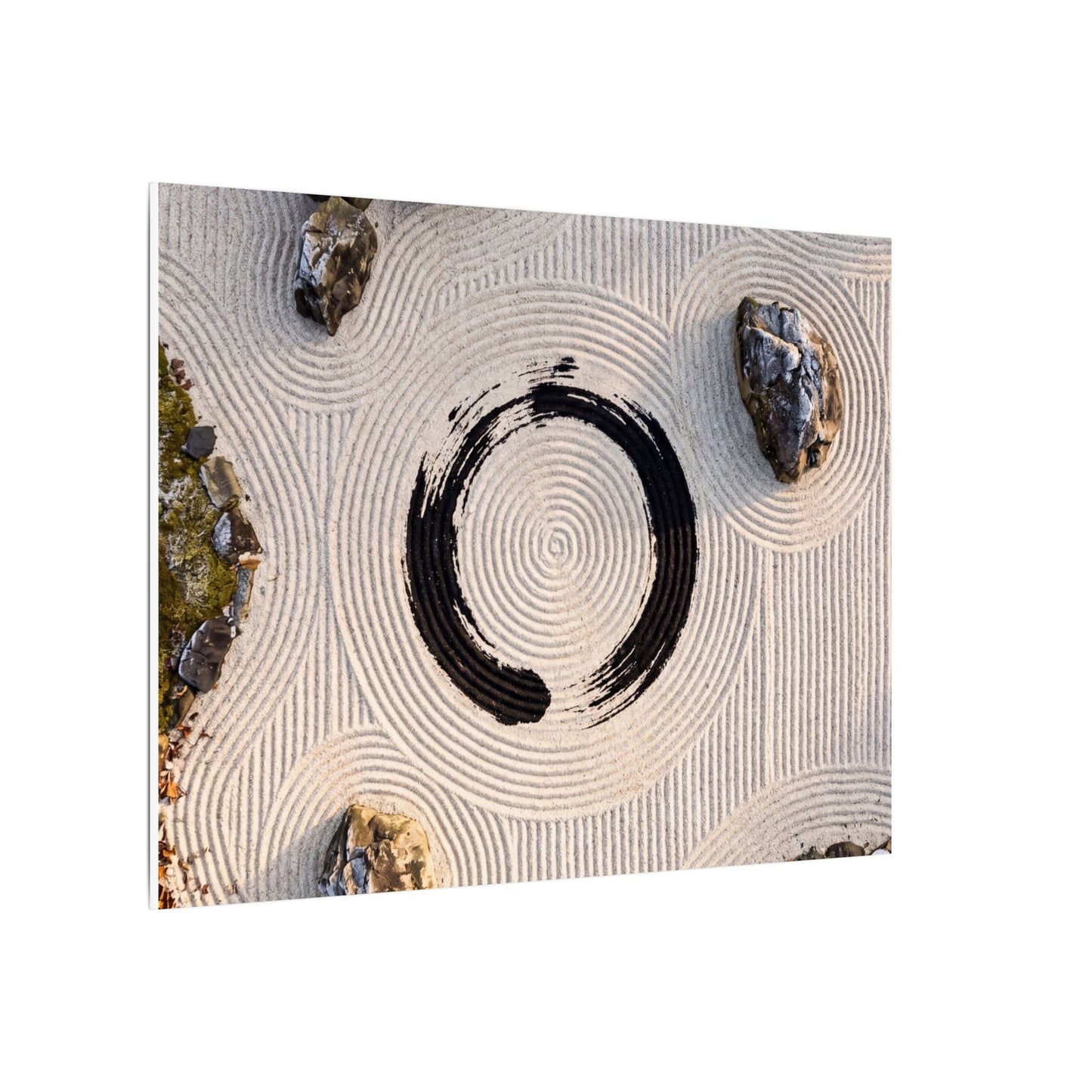 Rock Garden Canvas Art | Winter Zen Enso Art