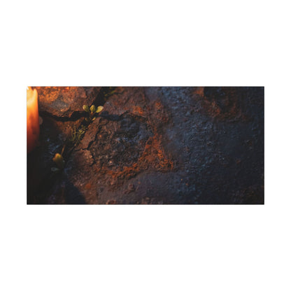 Candlelight Rust Patina Canvas Art - Dark Japandi Ma