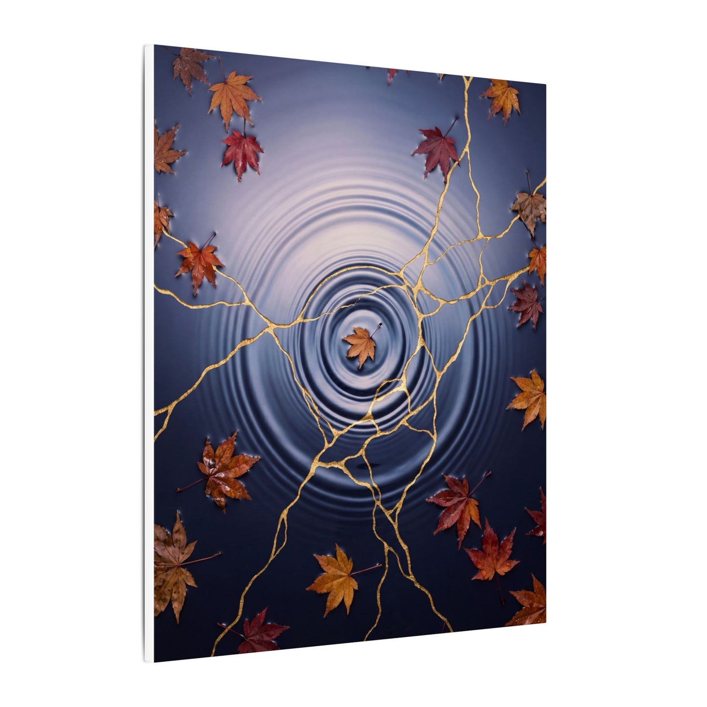 Kintsugi Water Ripple in Dawn | Gold Vein Canvas Art