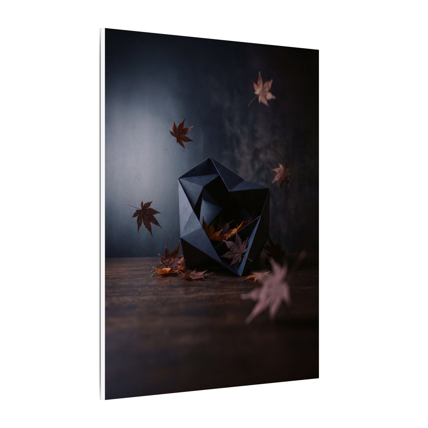Dark Japandi Paper Fold in Dawn | Shadow Zen Canvas Art
