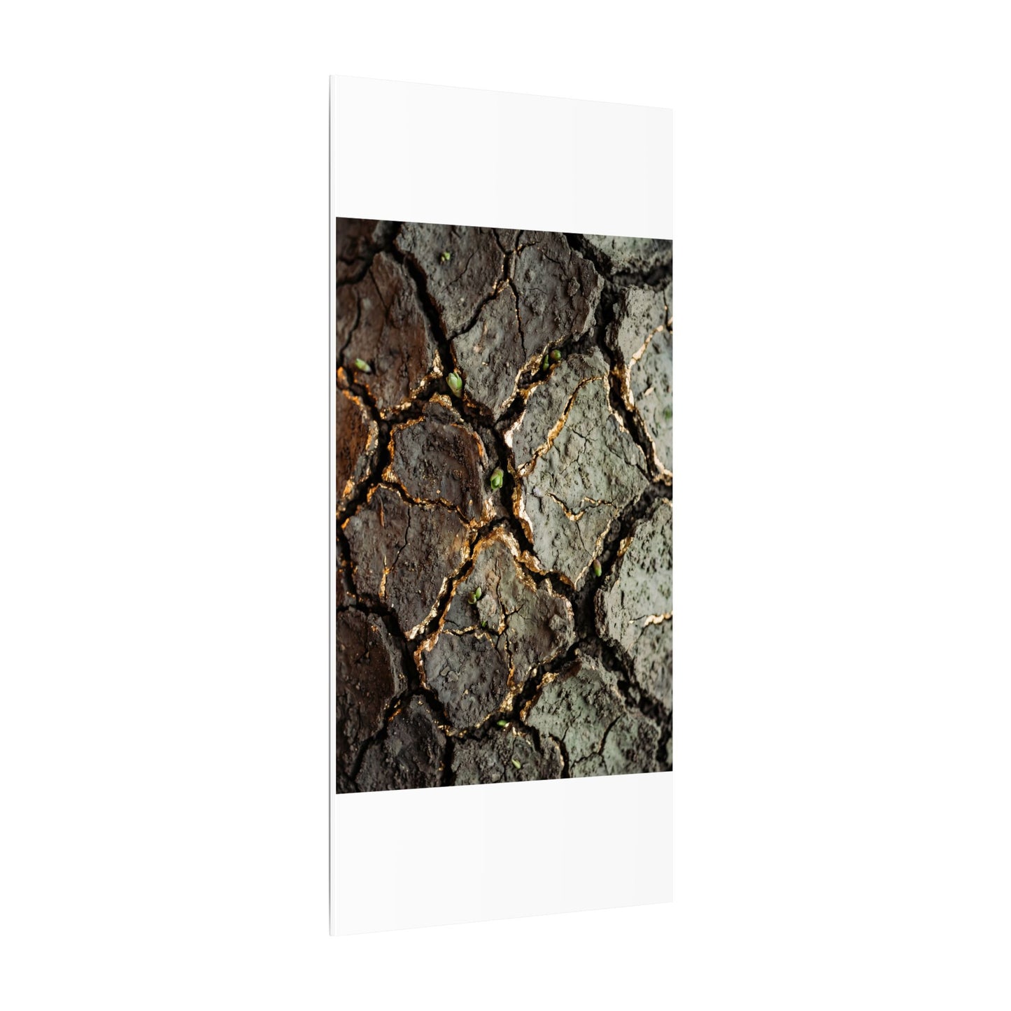 Earthy Cracked Earth Canvas Art - Japanese Pattern Japandi