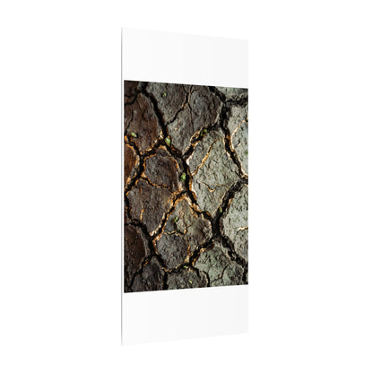 Earthy Cracked Earth Canvas Art - Japanese Pattern Japandi
