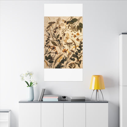 Dried Flowers Summer Canvas Art | Japandi Neutral Design