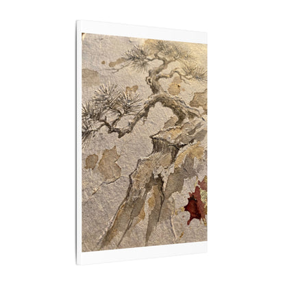 Pine Tree Canvas Art | Winter Japandi Japanese Pattern Art