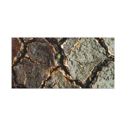 Earthy Cracked Earth Canvas Art - Japanese Pattern Japandi