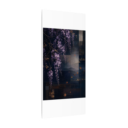 Dawn Wisteria Canvas Art - Dark Japandi Fukinsei