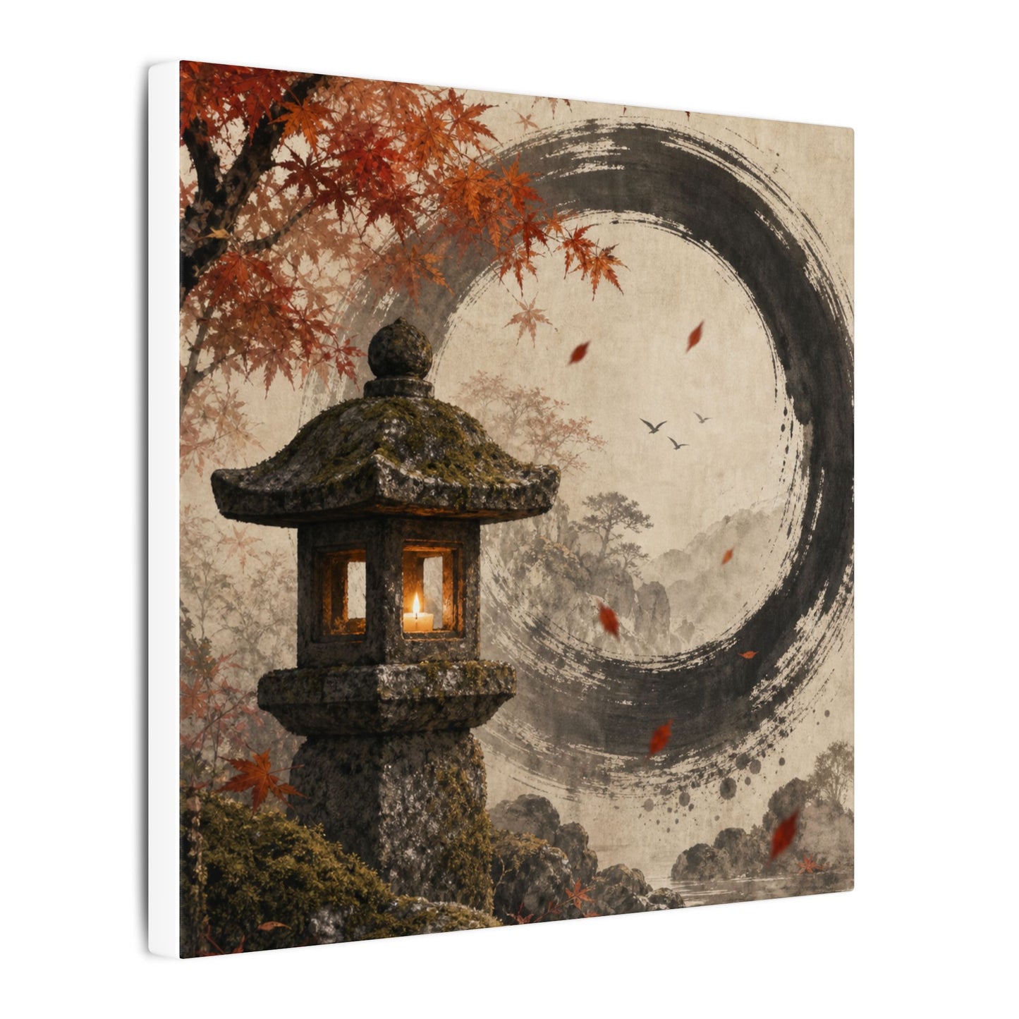 Ma Stone Lantern Canvas Art - Zen Enso