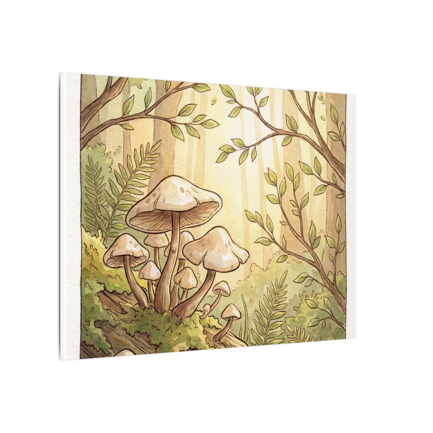 Spring Wild Mushrooms Mushroom Illustration Canvas Art | Cozy Decor