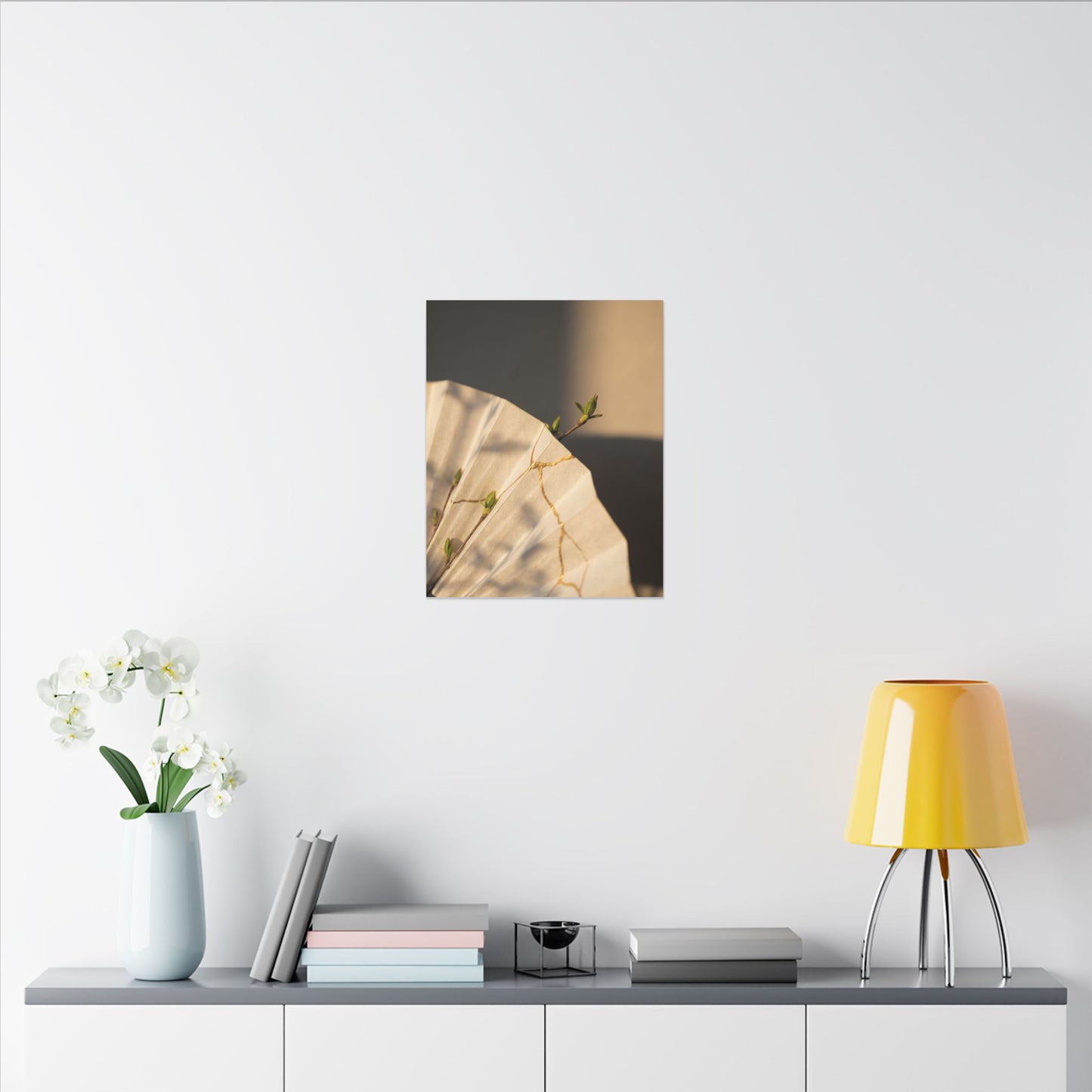 Paper Fold Gold Vein Canvas Art | Healing Kintsugi Art