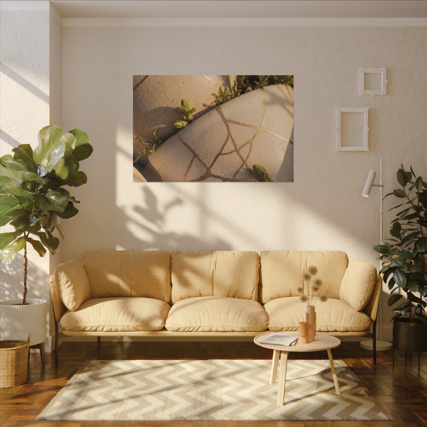 Spring Broken Pottery Gold Vein Canvas Art | Beautiful Decor
