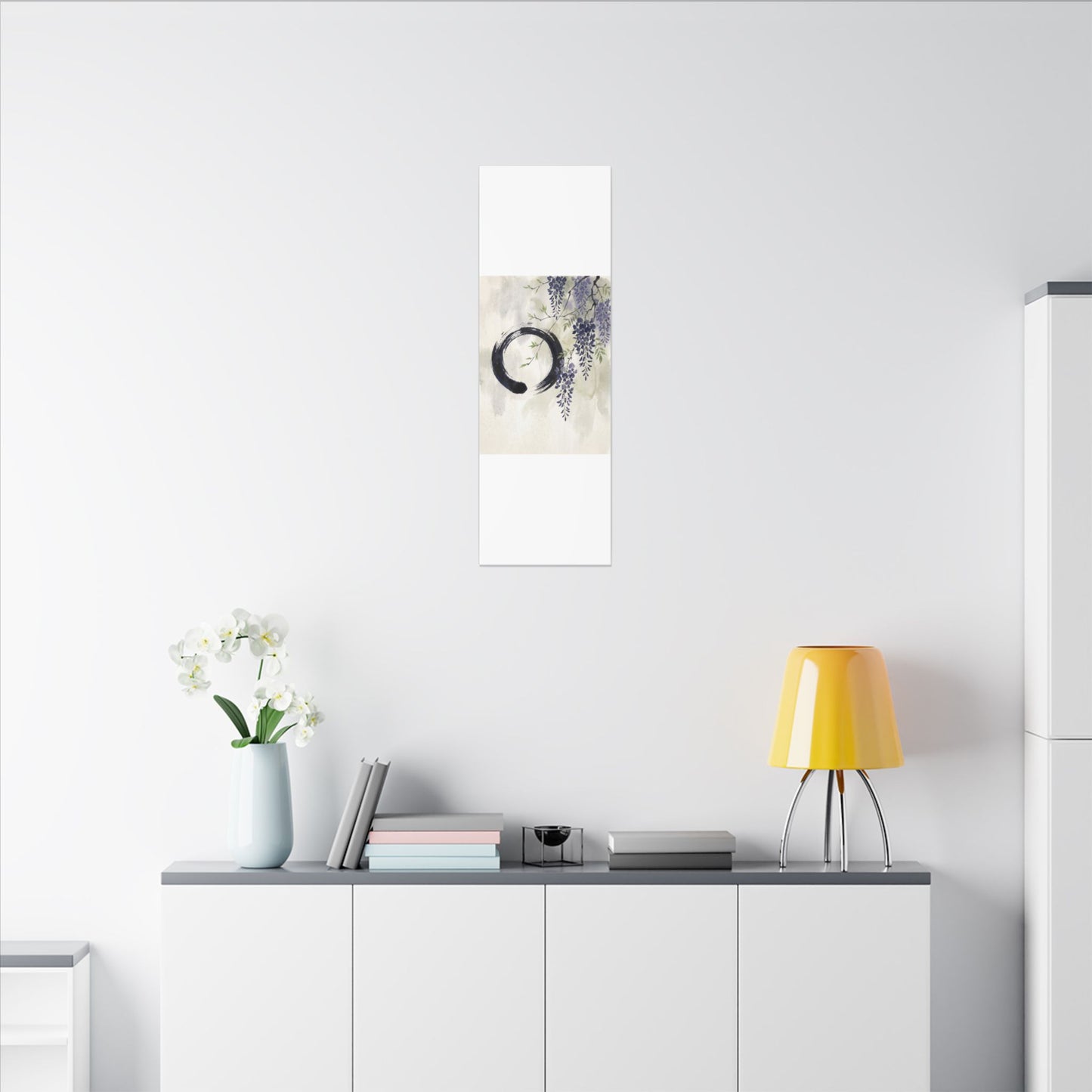 Wisteria Enso Canvas Art | Serene Zen Art