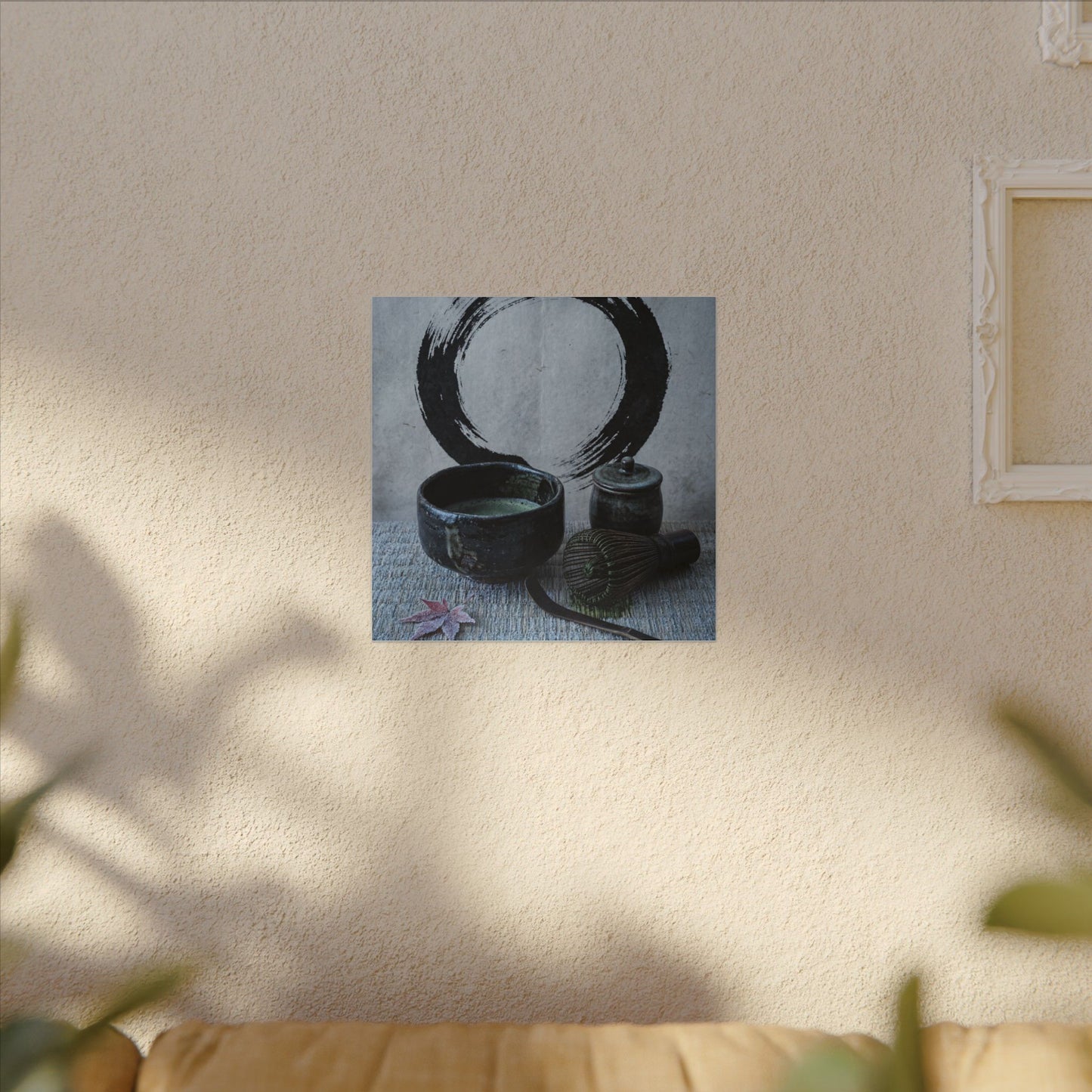 Tea Ceremony Canvas Art | Winter Zen Enso Art