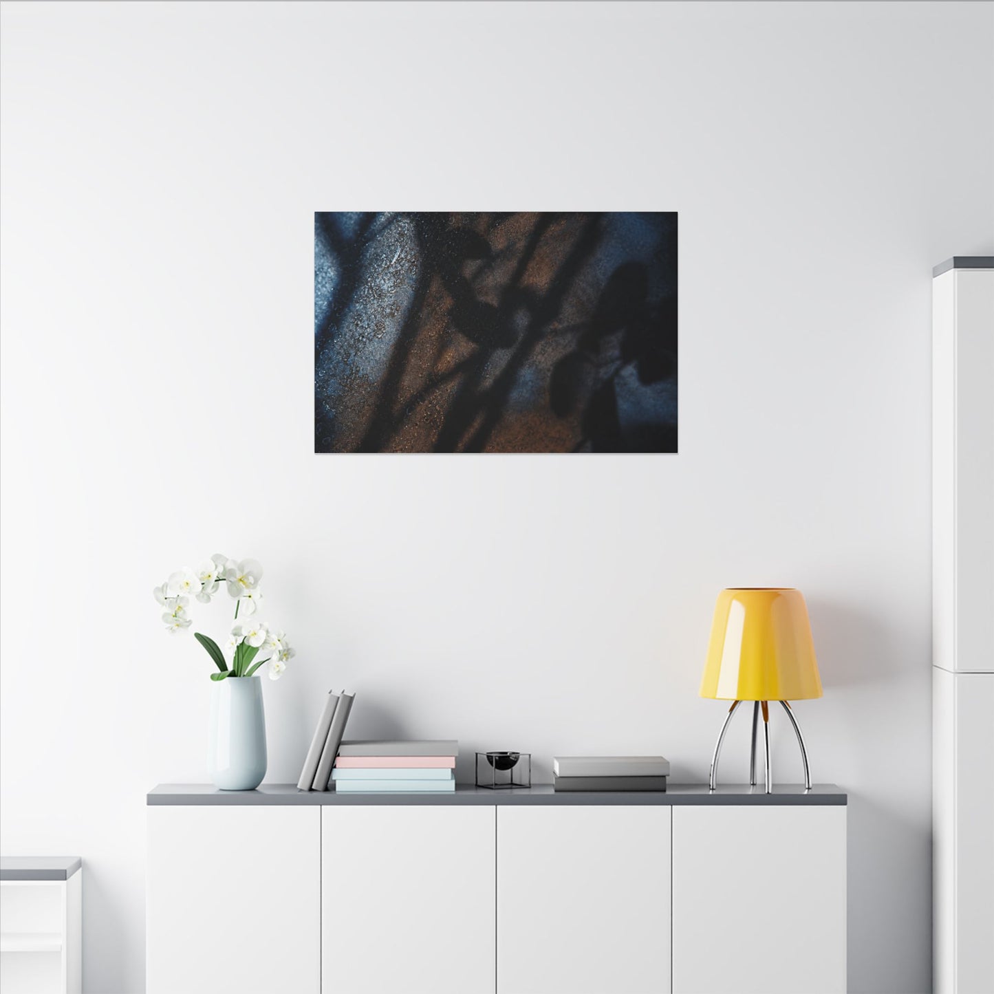 Moonlight Shadow Play Canvas Art - Dark Japandi Ma