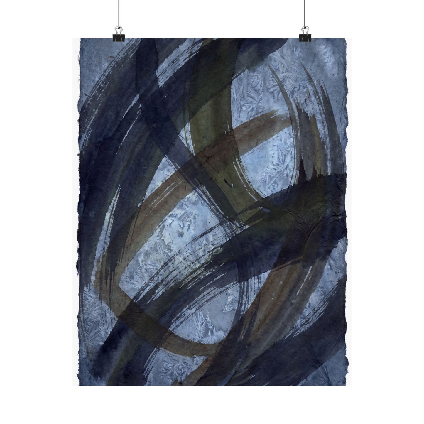Ink Brushstroke Winter Wall Art Print | Dark Japandi Bold Design Art Print
