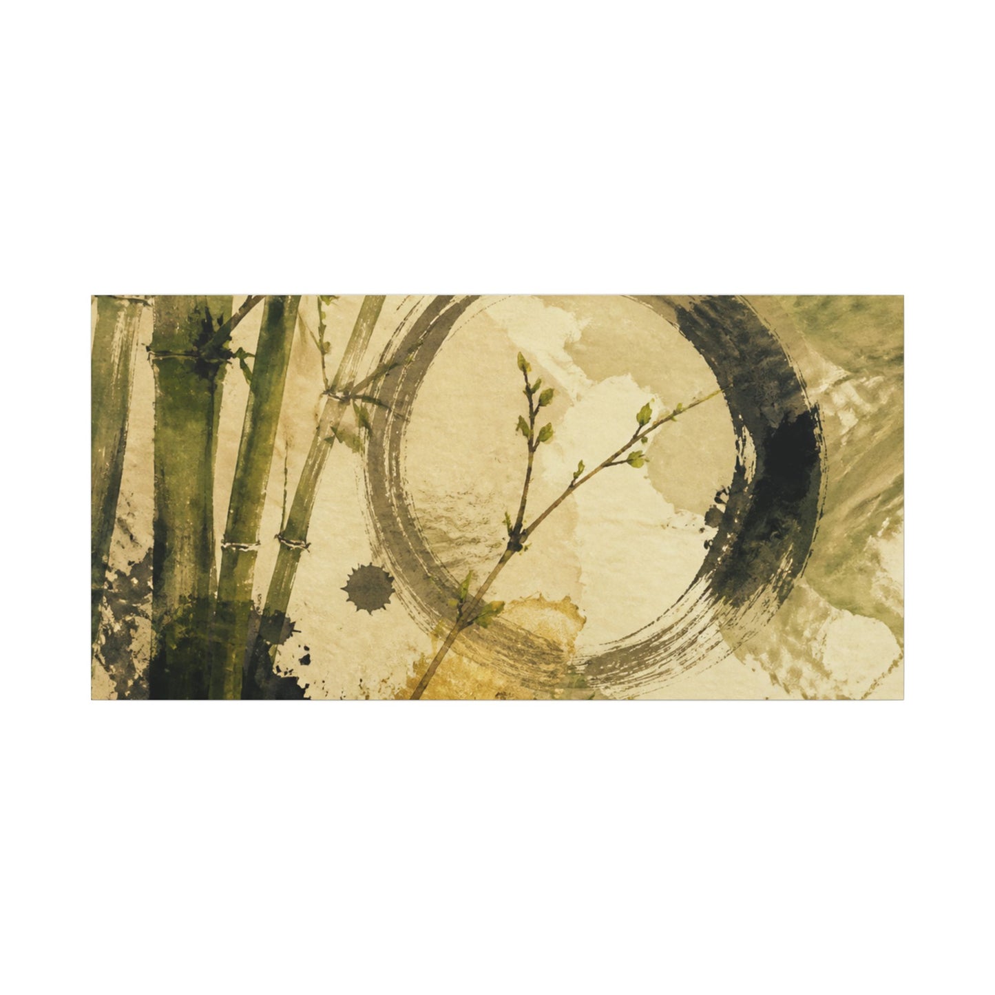 Ink Brushstroke Sumi E Canvas Art | Calm Zen Art