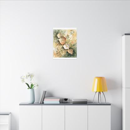 Japandi Broken Pottery in Golden Hour | Watercolor Canvas Art