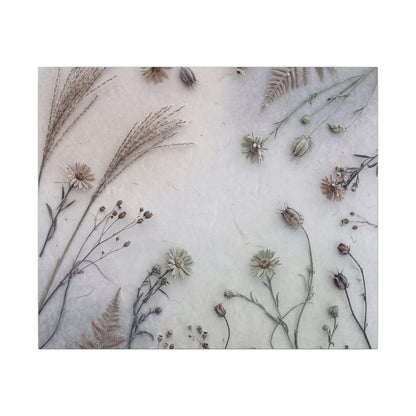 Dried Flowers Japanese Pattern Canvas Art | Elegant Japandi Art