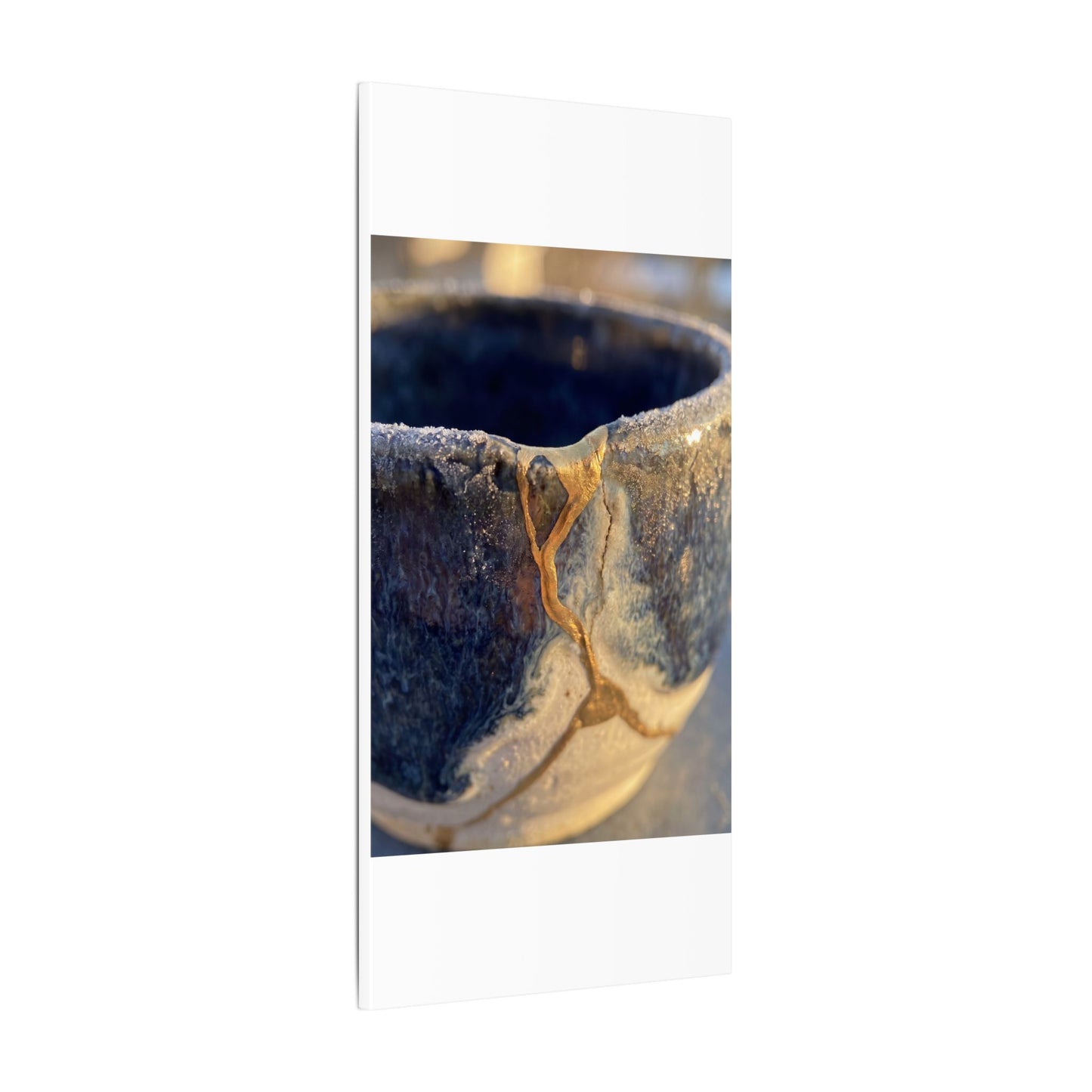Winter Ceramic Bowl Gold Vein Canvas Art | Healing Decor