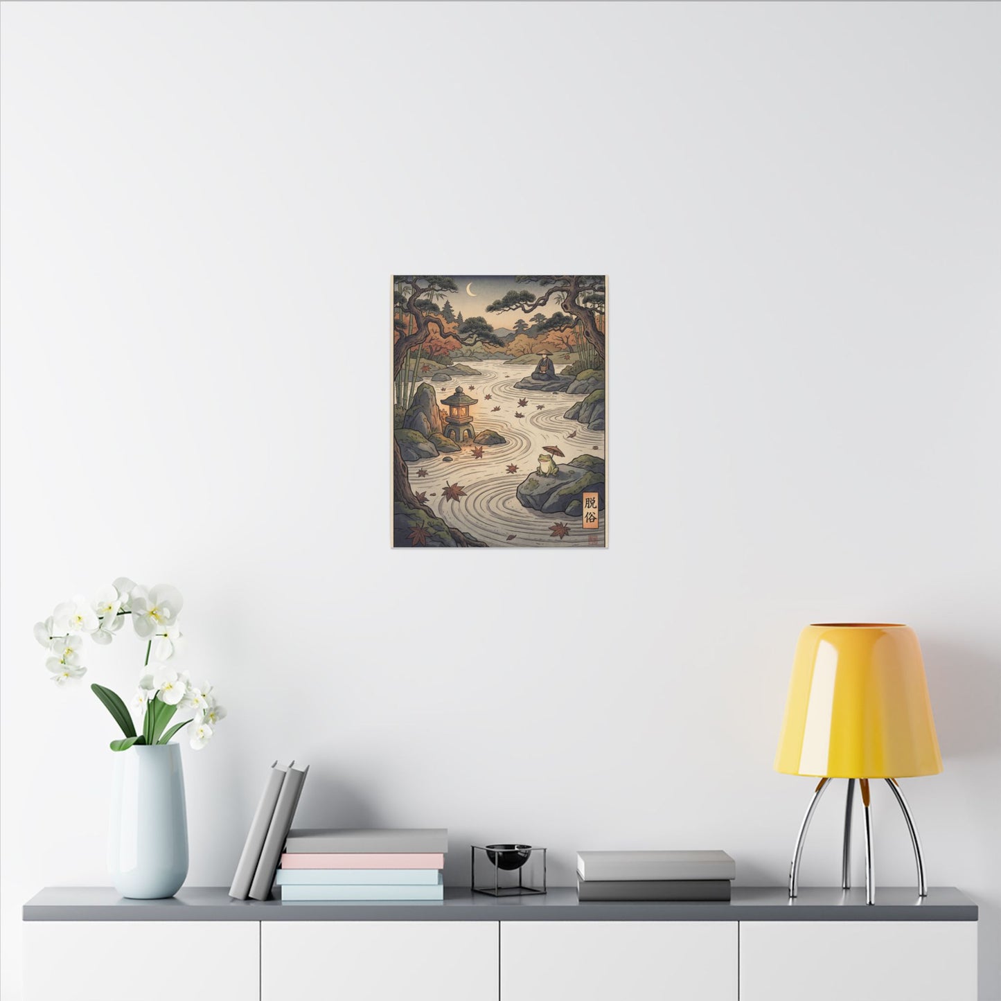 Rock Garden Autumn Canvas Art | Zen Serene Design