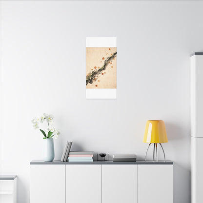 Ink Brushstroke Autumn Canvas Art | Zen Calm Design