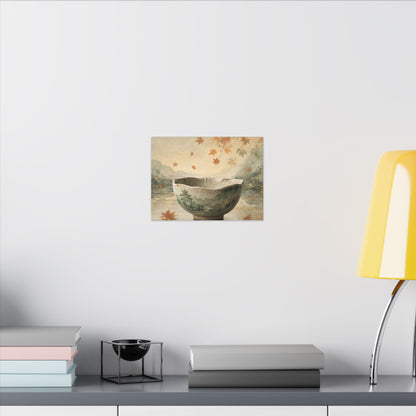 Autumn Ceramic Bowl Watercolor Canvas Art | Cozy Decor