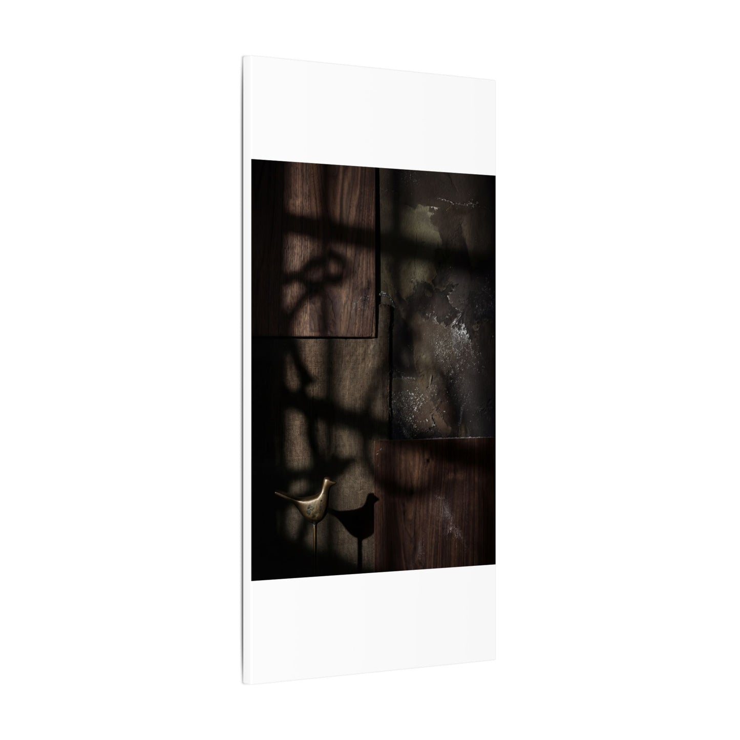 Dark Japandi Shadow Play in Candlelight | Dark Texture Canvas Art