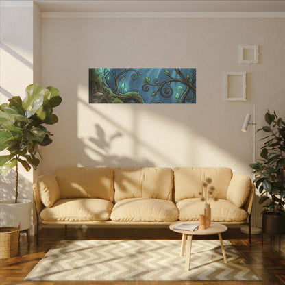 Spring Tea Ceremony Forest Whimsy Canvas Art | Cozy Decor