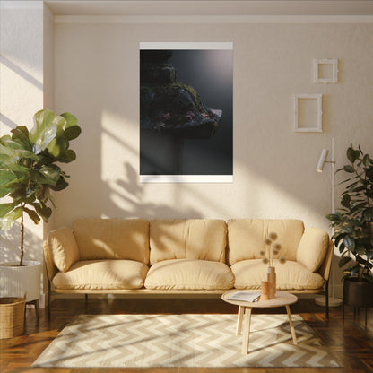 Stone Lantern Moody Minimal Canvas Art | Sophisticated Dark Japandi Art