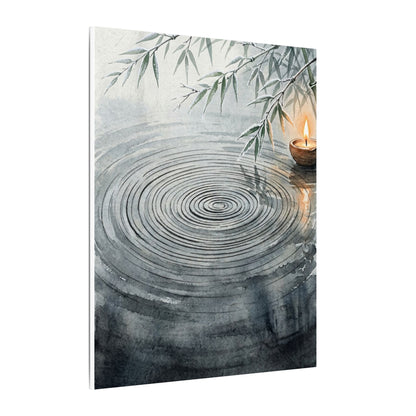 Water Ripple Sumi E Canvas Art | Calm Zen Art