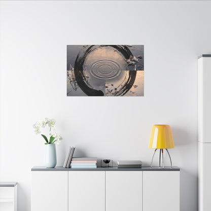 Winter Water Ripple Enso Canvas Art | Tranquil Decor