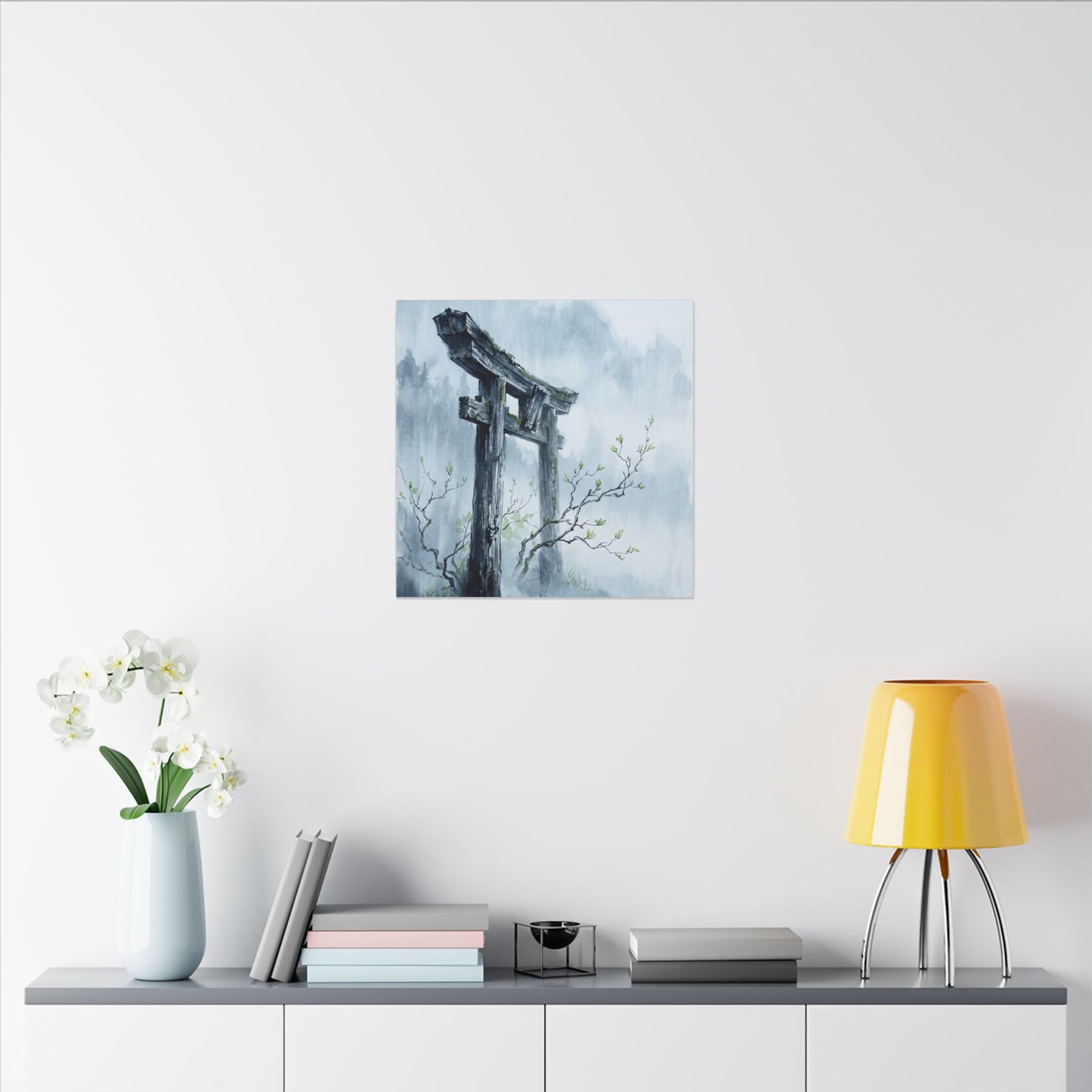 Torii Gate Canvas Art | Spring Zen Sumi E Art
