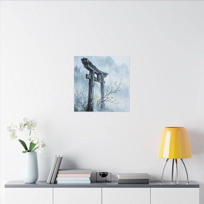 Torii Gate Canvas Art | Spring Zen Sumi E Art