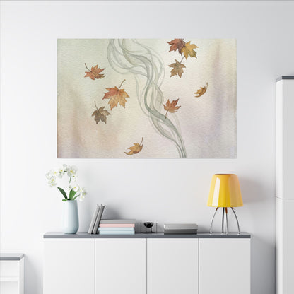 Incense Smoke Canvas Art | Autumn Japandi Watercolor Art