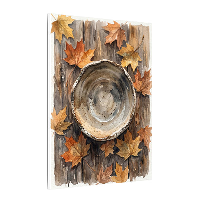 Ma Ceramic Bowl Canvas Art - Japandi Watercolor