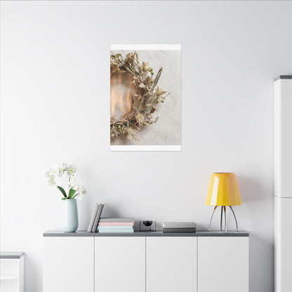 Dried Flowers Japanese Pattern Canvas Art | Neutral Japandi Art