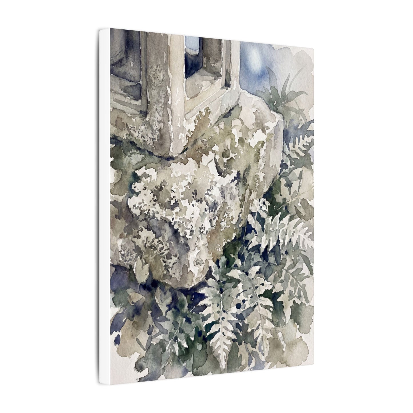 Stone Lantern Watercolor Canvas Art | Elegant Japandi Art