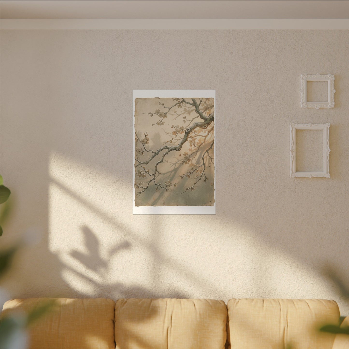 Cherry Blossom Canvas Art | Winter Japandi Japanese Pattern Art