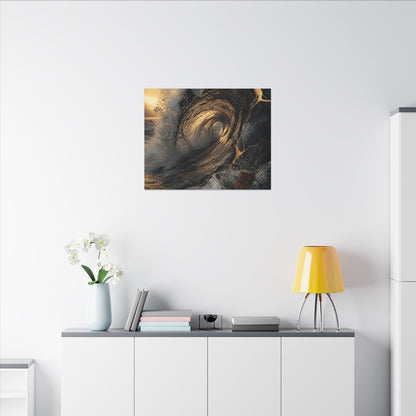 Kanso Ocean Wave Canvas Art - Kintsugi Gold Vein