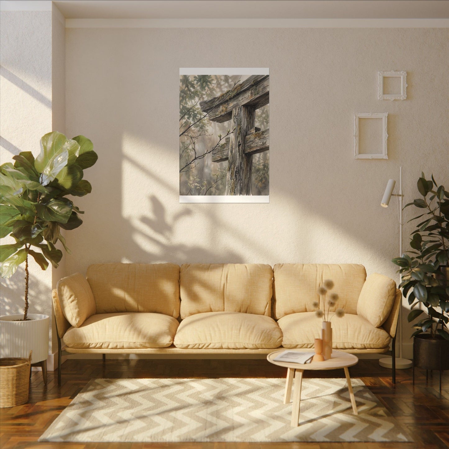 Torii Gate Spring Canvas Art | Japandi Neutral Design
