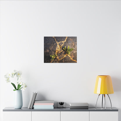 Rust Patina Gold Repair Canvas Art | Resilient Kintsugi Art