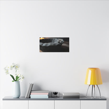 Ceramic Bowl Canvas Art | Winter Dark Japandi Shadow Zen Art