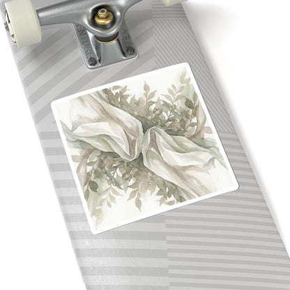 Silk Drape Watercolor Sticker | Cozy Japandi Art Art Print