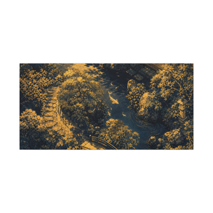 Contemplative Moonlit Garden Canvas Art - Ukiyo E Inspired Zen