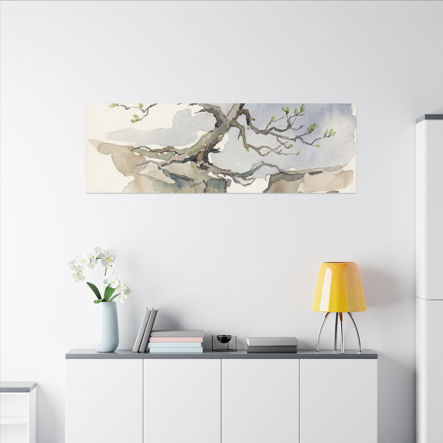 Moonlight Pine Tree Canvas Art - Japandi Ma