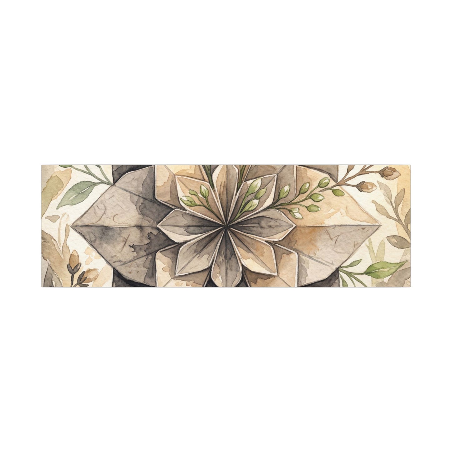 Warm Paper Fold Canvas Art - Watercolor Japandi