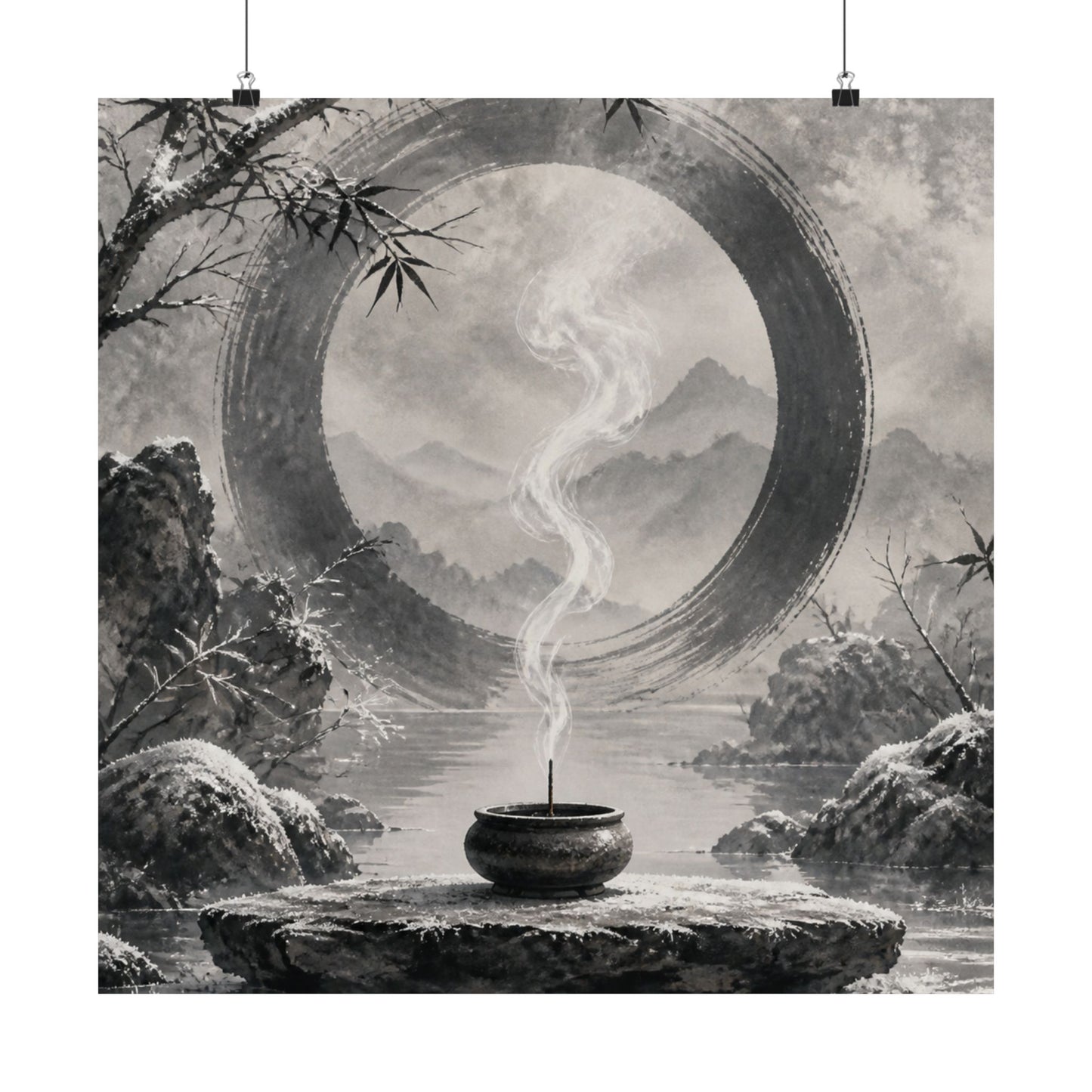 Dappled Incense Smoke Wall Art Print - Zen Seijaku