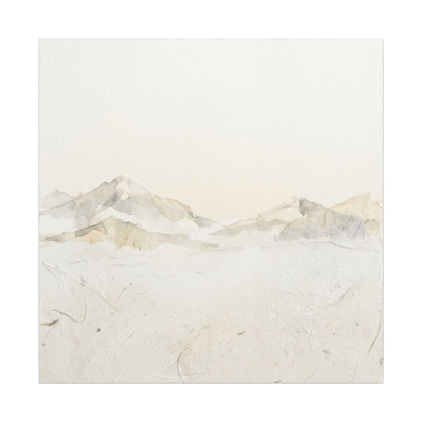 Mountain Mist Winter Canvas Art | Japandi Warm Design